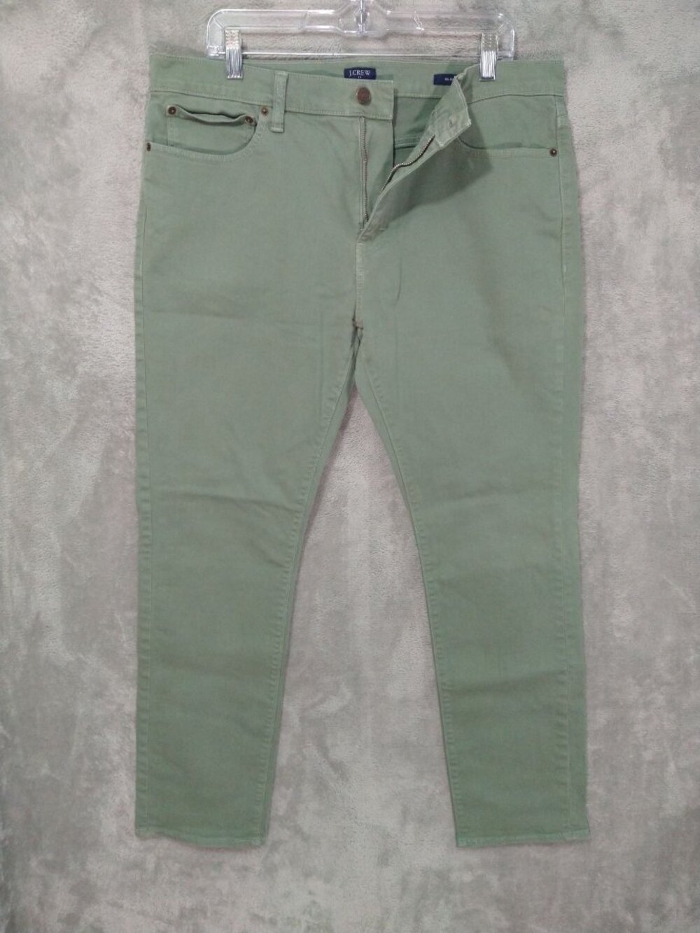 J Crew Pants Mens 36x30 Green Slim Chino Flex Stretch Flat Front Cotton